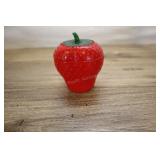 Strawberry Shaped Milk Glass Jam Jar, 4 Inch