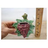 Vintage Mccoy Grape Wall Pocket, Hanging Fruit Vas