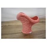 Vintage Pink Basket Wall Pocket, 6.5 Inch