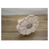 White Pink Flower Blossom Wall Pocket, 4.5 Inch