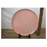 Pink Metal Charger, Silver And White Pattern, 15 I