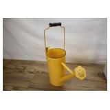 Vintage Yellow Metal Watering Can, Tall Floral Spo
