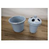 Baby Blue Enamelware Bathroom Or Centerpiece Set.