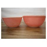 Pink And White Pyrex Mixing Bowls, 402 & 403