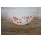 Pyrex White & Pink Gooseberry #443 Mixing Bowl, 2.
