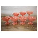 7 Hazel Atlas Pink Crinoline Dessert Dishes