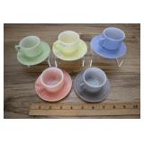 5 Hazel Atlas Little Hostess Tea Cups And Saucers