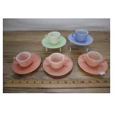 5 Hazel Atlas Little Hostess Tea Cups, Desserts An