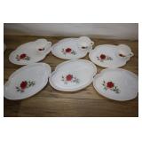 5 White And Floral Appetizer Plates, 3 Cups