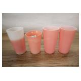 4 Hazel Atlas Pink Drinking Glasses