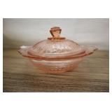 Jeannette Pink Depression Glass Covered Dish