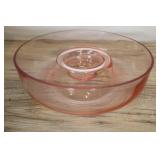 Pink Glass Centerpiece, 11 X 3.5 Inch