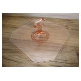 Pink Depression Glass Tidbit Tray Square Deco, 11