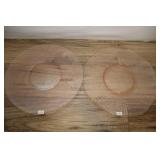 Two Pink Depression Glass 12" Plates