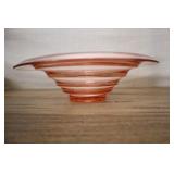 Pink Depression Glass Stepped Bowl Centerpiece, 10
