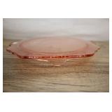Pink Depression Glass Cake Stand, 11 Inch