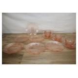 Pink Depression Glass Cherry Blossom Collection, 1