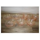 Assorted Depression Glass Petalware Pink, Macbeth