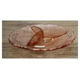 Pink Depression Glass Divided Dish