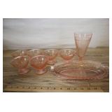 Assorted Depression Glass Cherry Blossom