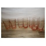 8 Assorted Pink Drinking Glasses