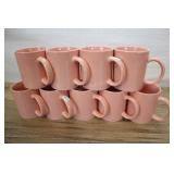 9 Pink Coffee Cups
