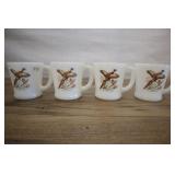 4 Fireking Pheasant Coffee Cups