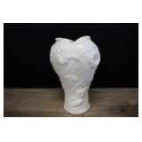 Floral Pottery Vase, White