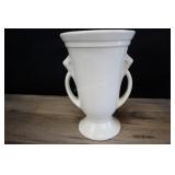 Usa Pottery Urn Vase, Double Handle Matte White