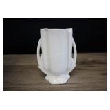 Art Deco Art Pottery Vase, Matte White Vintage