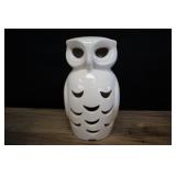 Ceramic Owl Lantern, White 10inch
