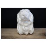 Vintage Dog Head Planter, White
