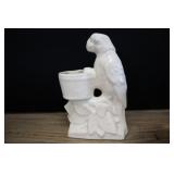 Vintage Parrot Planter, Matte White