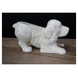 Dog Planter, Matte White Vintage Usa Pottery