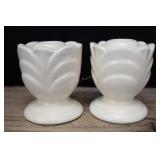 Pair Shawnee Pottery Candle Holders, Taper Matte W