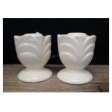 Pair Shawnee Pottery Candle Holders, Taper Matte W