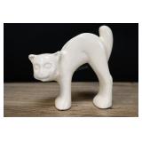 Cat Planter, Arched Back, Matte White