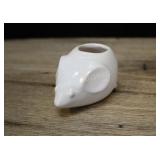 Miniature Mouse Planter, White Vintage