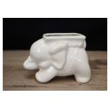 Miniature Elephant Planter, White Vtg