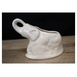 Elephant Planter, Raised Trunk, White