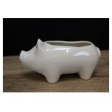 Ceramic Pig Planter, White