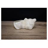 Ceramic Puppy Planter, Curled, White