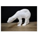 Polar Bear Pottery Figurine, Matte White