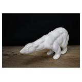 Polar Bear Pottery Figurine, Matte White