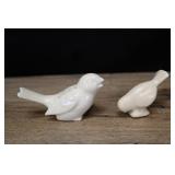 Miniature Pottery Bird Figurines, White