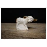 Miniature Lamb, White With Gold Accents