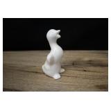 Miniature Pottery Duck, Matte White