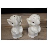 Pair Of Miniature Porcelain Salt & Pepper Elephant