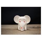 Miniature Elephant Planter, White