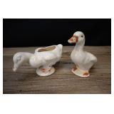 Pair Of Miniature Duck Planters, Shawnee Yellow